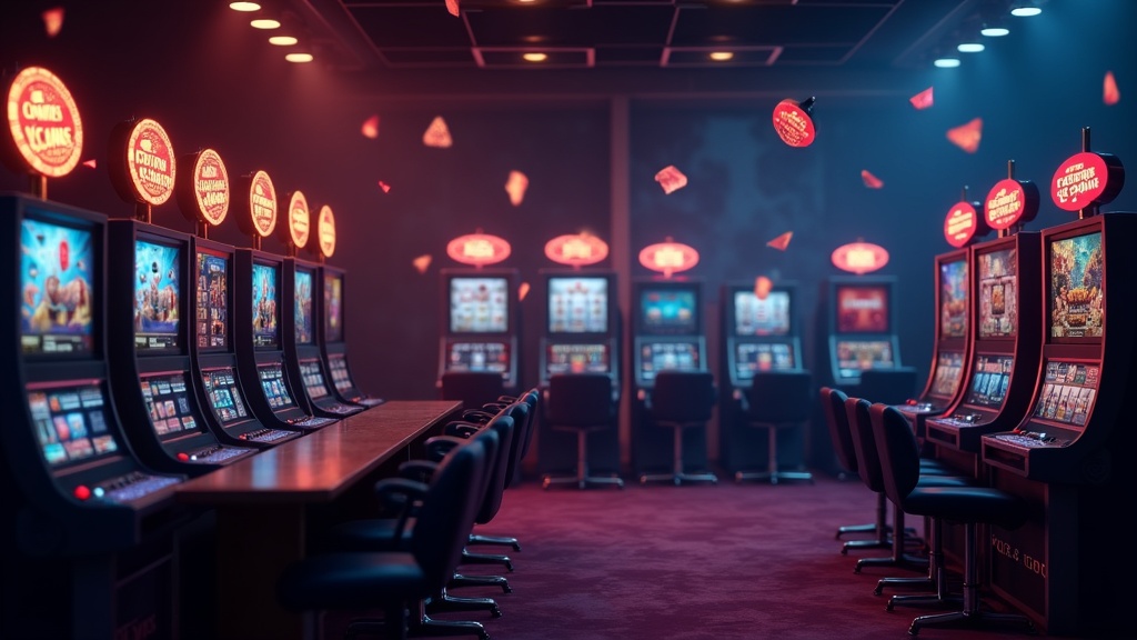 Casino-Szene mit Bonuskarten, Freispielen und digitalem No-Deposit-Angebot